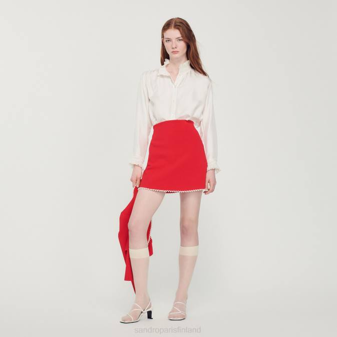 Sandro Paris naiset lyhyt helmihame VLHP244 vaatteet punainen