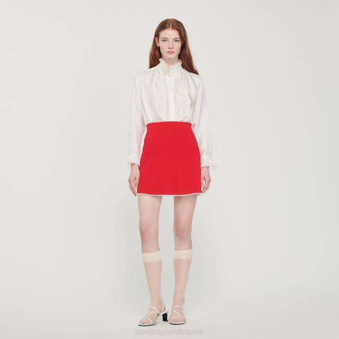 Sandro Paris naiset lyhyt helmihame VLHP244 vaatteet punainen