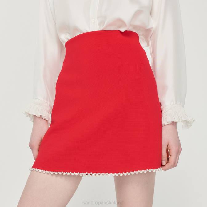 Sandro Paris naiset lyhyt helmihame VLHP244 vaatteet punainen
