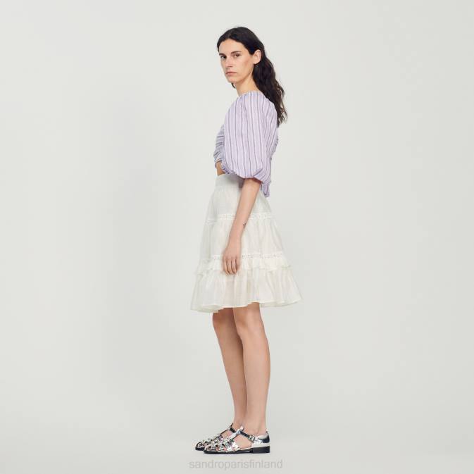 Sandro Paris naiset lyhyt luistelijahame VLHP385 vaatteet valkoinen