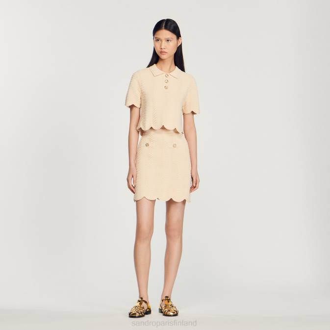 Sandro Paris naiset lyhyt neulottu hame VLHP241 vaatteet luonnollinen