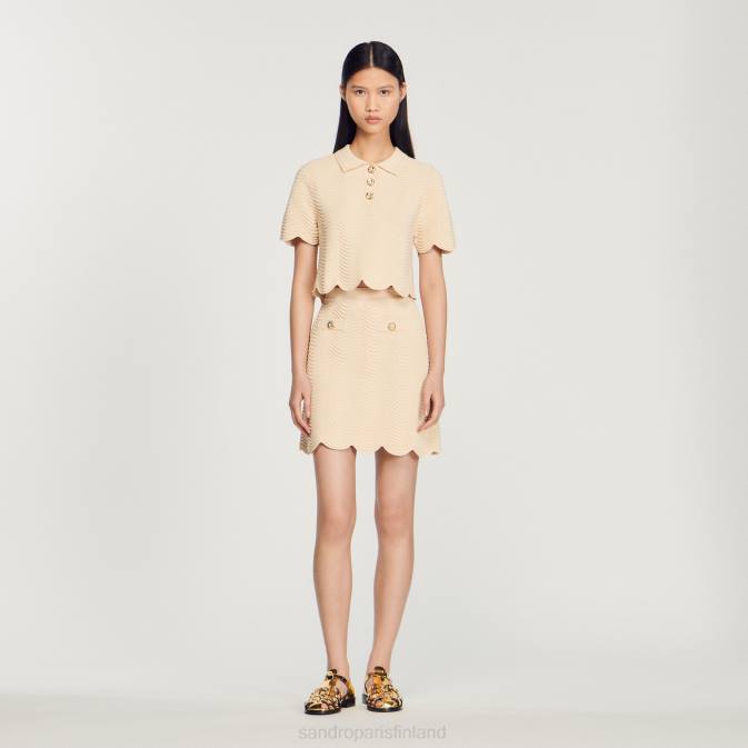 Sandro Paris naiset lyhyt neulottu hame VLHP241 vaatteet luonnollinen