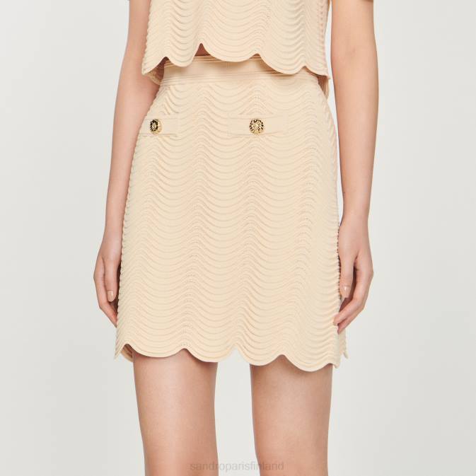 Sandro Paris naiset lyhyt neulottu hame VLHP241 vaatteet luonnollinen