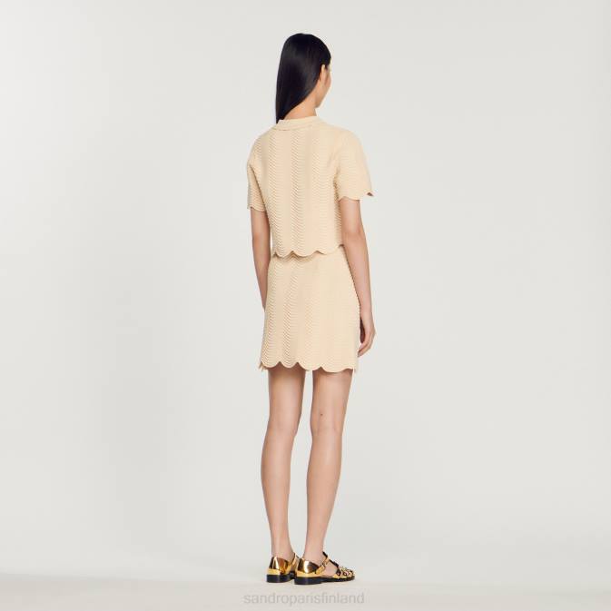 Sandro Paris naiset lyhyt neulottu hame VLHP241 vaatteet luonnollinen