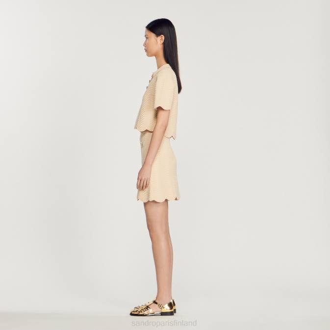 Sandro Paris naiset lyhyt neulottu hame VLHP241 vaatteet luonnollinen