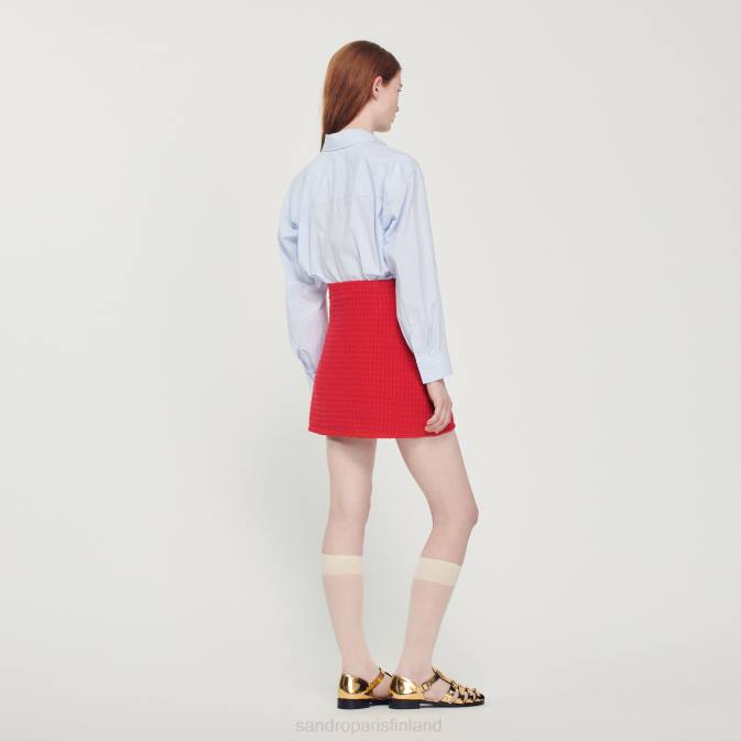 Sandro Paris naiset lyhyt neulottu hame VLHP329 vaatteet punainen