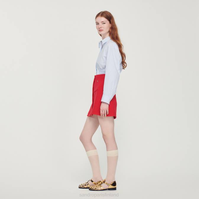 Sandro Paris naiset lyhyt neulottu hame VLHP329 vaatteet punainen