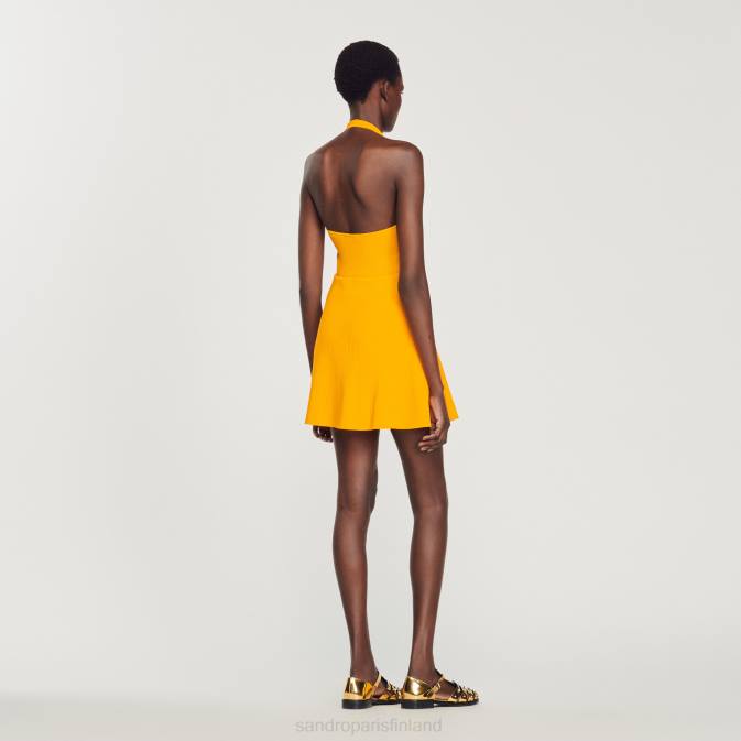Sandro Paris naiset lyhyt neulottu hame, jossa rengasyksityiskohta VLHP320 vaatteet oranssi