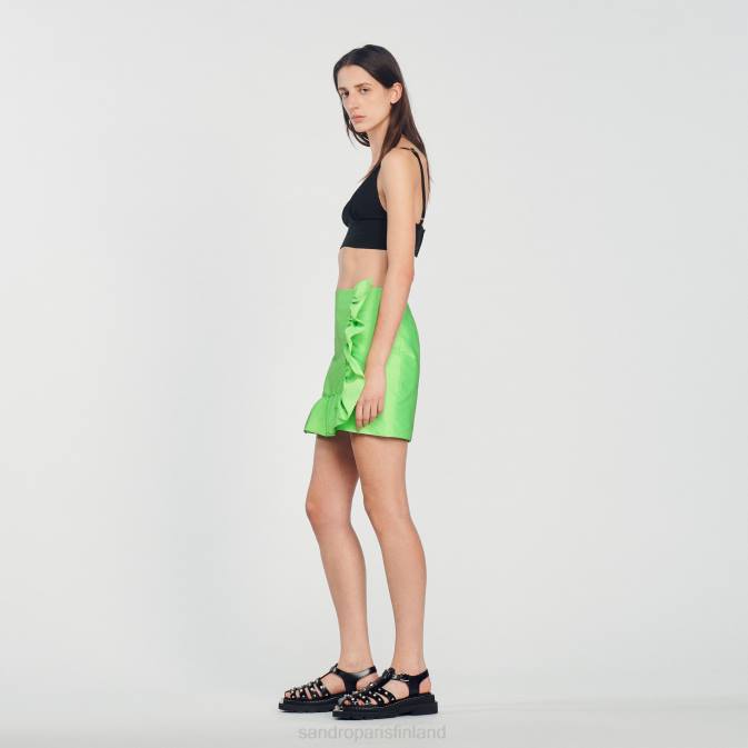 Sandro Paris naiset lyhyt röyhelöhame VLHP450 vaatteet vert fluo
