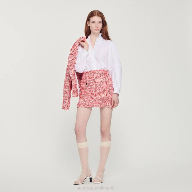 Sandro Paris naiset lyhyt tweedhame VLHP314 vaatteet punainen