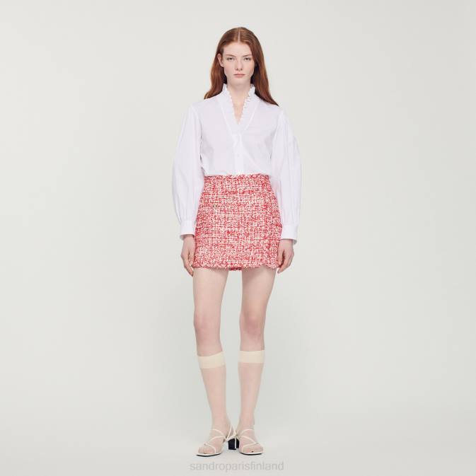 Sandro Paris naiset lyhyt tweedhame VLHP314 vaatteet punainen