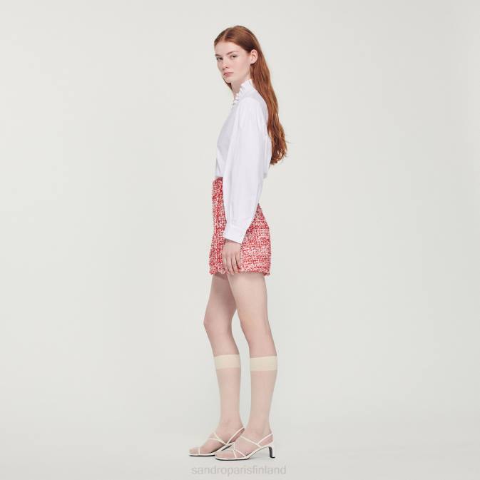 Sandro Paris naiset lyhyt tweedhame VLHP314 vaatteet punainen