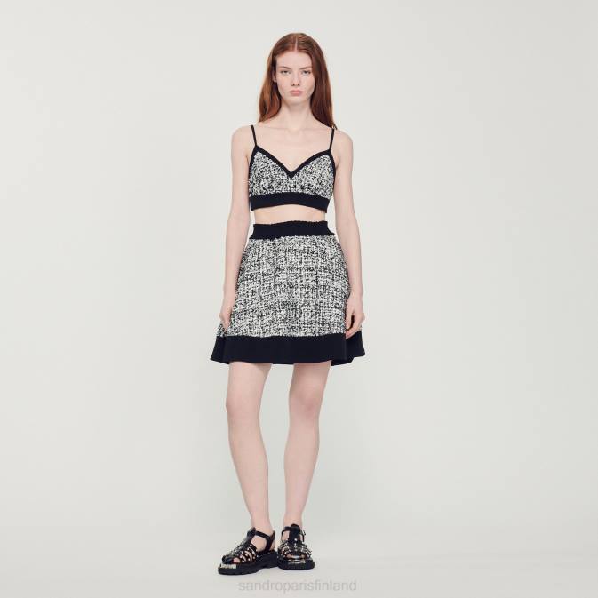 Sandro Paris naiset tweed luistelijahame VLHP351 vaatteet musta