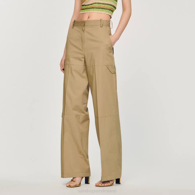 Sandro Paris naiset cargo housut VLHP171 vaatteet oliivinvihreä