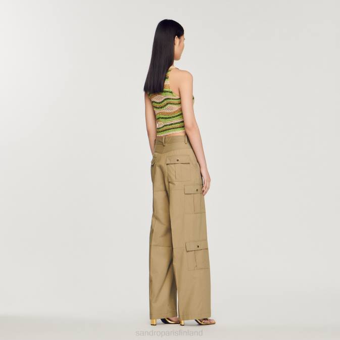 Sandro Paris naiset cargo housut VLHP171 vaatteet oliivinvihreä