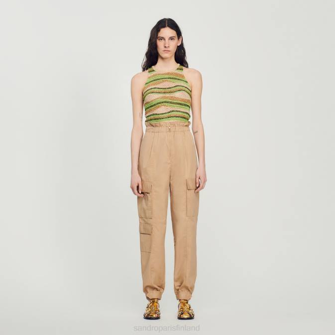 Sandro Paris naiset cargo housut VLHP185 vaatteet hiekka