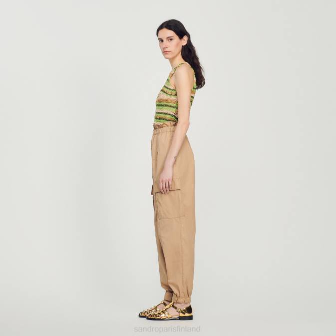 Sandro Paris naiset cargo housut VLHP185 vaatteet hiekka