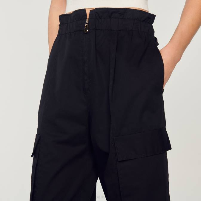Sandro Paris naiset cargo housut VLHP186 vaatteet musta