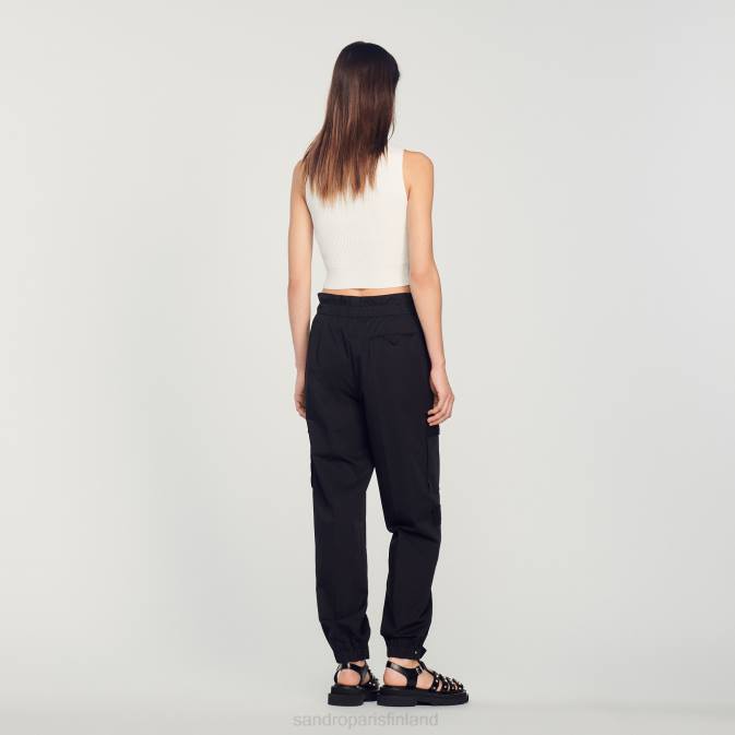 Sandro Paris naiset cargo housut VLHP186 vaatteet musta