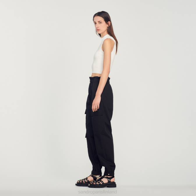 Sandro Paris naiset cargo housut VLHP186 vaatteet musta