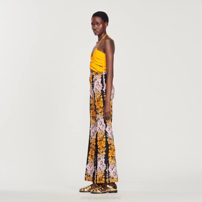 Sandro Paris naiset löysät hawaii-printtihousut VLHP273 vaatteet musta