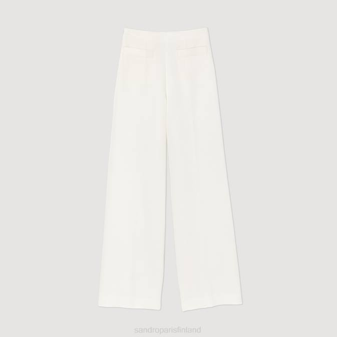 Sandro Paris naiset leveälahkeiset housut VLHP181 vaatteet valkoinen