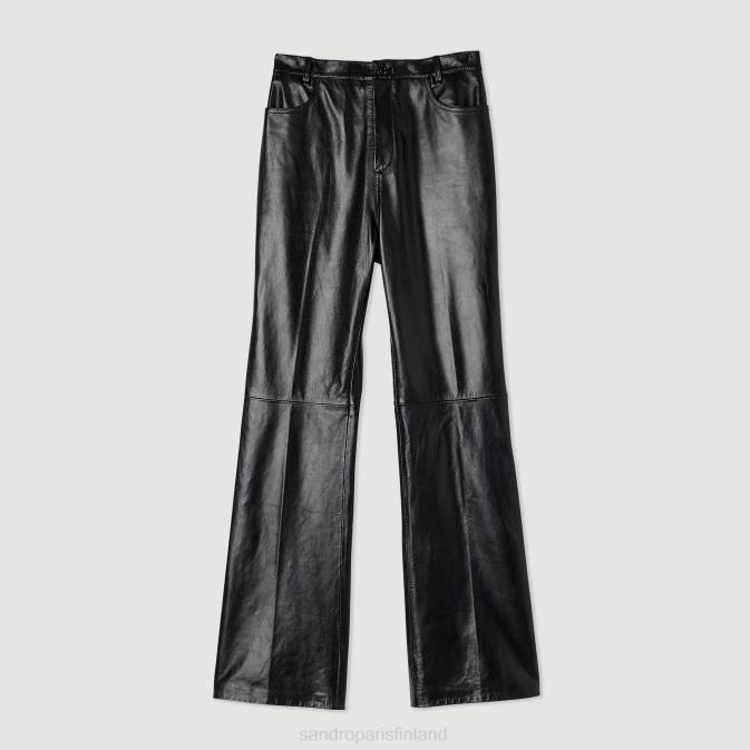 Sandro Paris naiset nahkahousut VLHP200 vaatteet musta