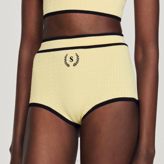 Sandro Paris naiset neulotut alushousut VLHP355 vaatteet keltainen