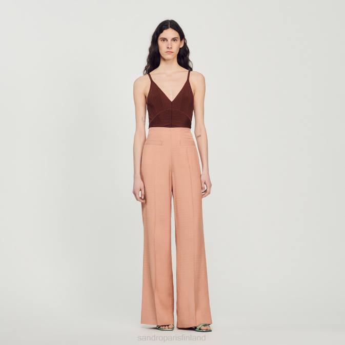 Sandro Paris naiset räätälöidyt housut VLHP348 vaatteet Umber maa