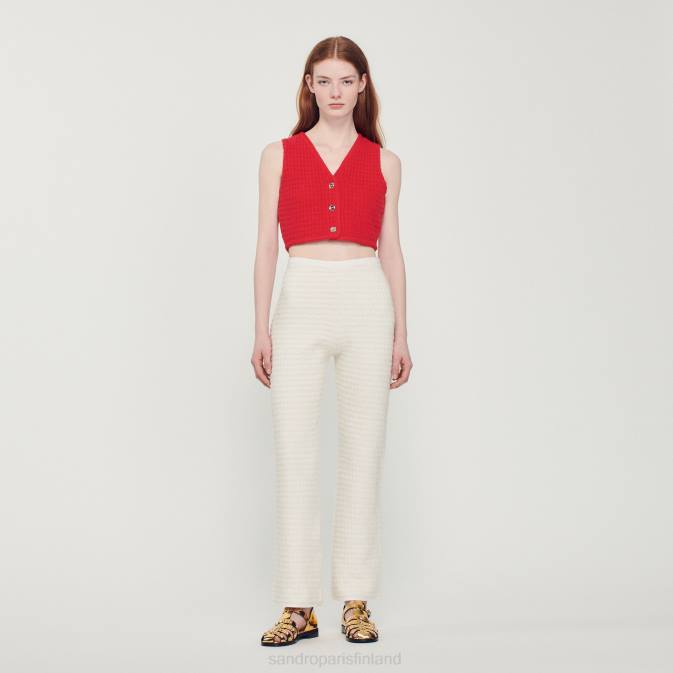 Sandro Paris naiset tweed-housut VLHP459 vaatteet ekru