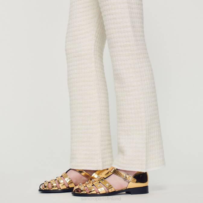 Sandro Paris naiset tweed-housut VLHP459 vaatteet ekru