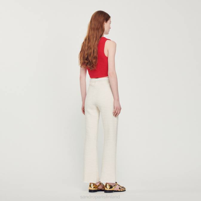 Sandro Paris naiset tweed-housut VLHP459 vaatteet ekru