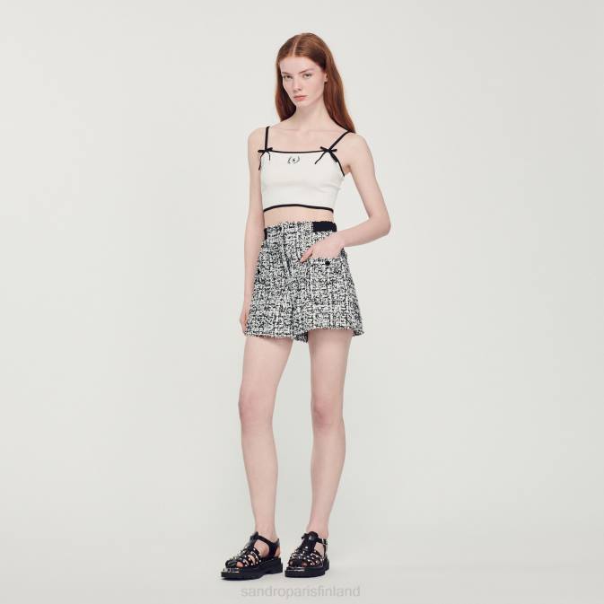Sandro Paris naiset tweed shortsit VLHP321 vaatteet musta