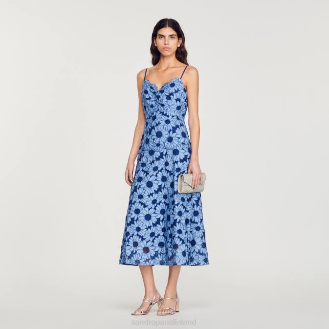 Sandro Paris naiset daisy guipure midi mekko VLHP252 vaatteet sininen
