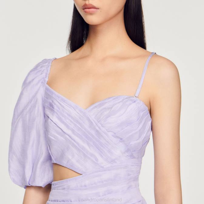 Sandro Paris naiset draped epäsymmetrinen mekko VLHP416 vaatteet liila