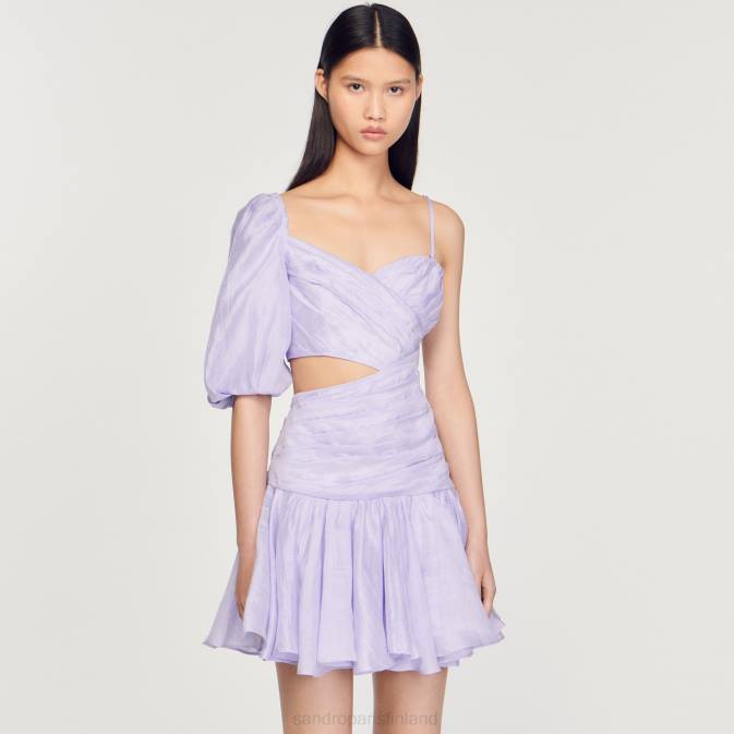 Sandro Paris naiset draped epäsymmetrinen mekko VLHP416 vaatteet liila
