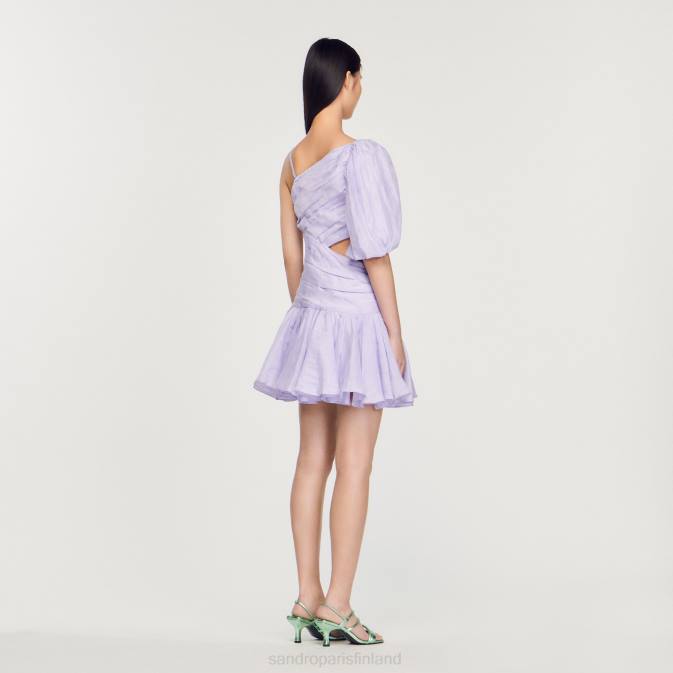 Sandro Paris naiset draped epäsymmetrinen mekko VLHP416 vaatteet liila