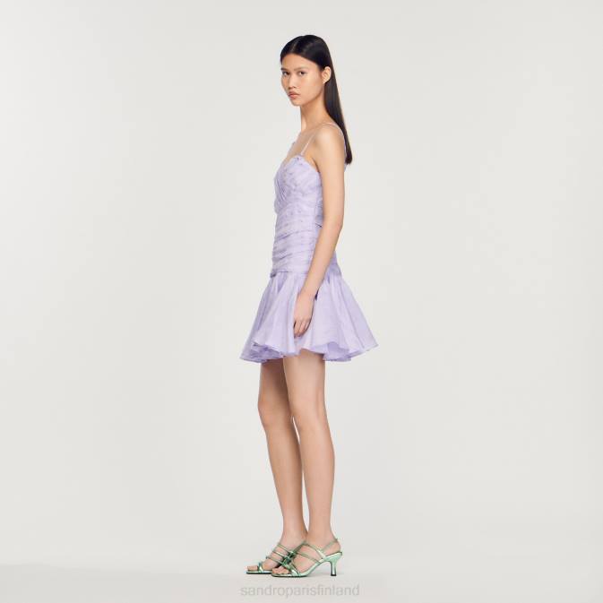 Sandro Paris naiset draped epäsymmetrinen mekko VLHP416 vaatteet liila