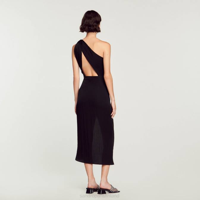 Sandro Paris naiset epäsymmetrinen mekko VLHP57 vaatteet musta