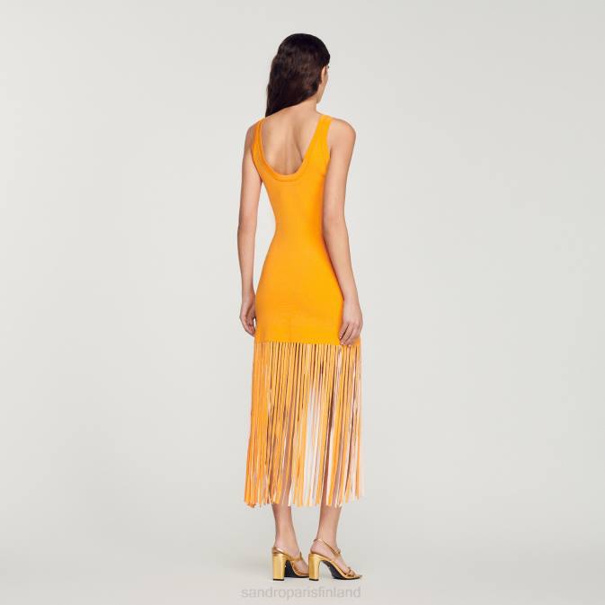 Sandro Paris naiset hapsuinen neulemekko VLHP271 vaatteet oranssi