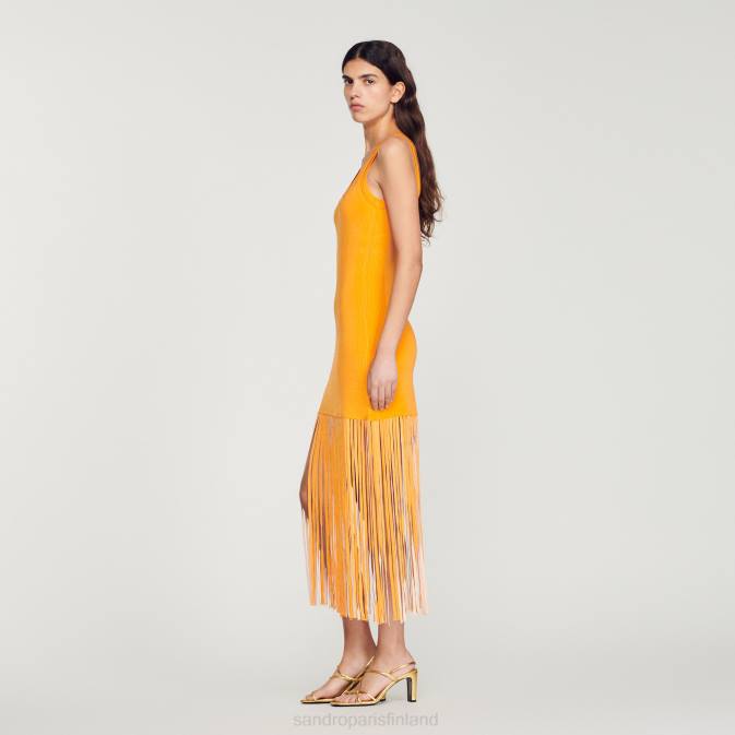 Sandro Paris naiset hapsuinen neulemekko VLHP271 vaatteet oranssi