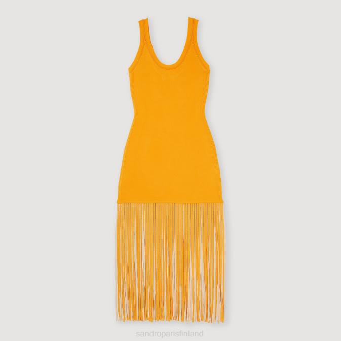 Sandro Paris naiset hapsuinen neulemekko VLHP271 vaatteet oranssi