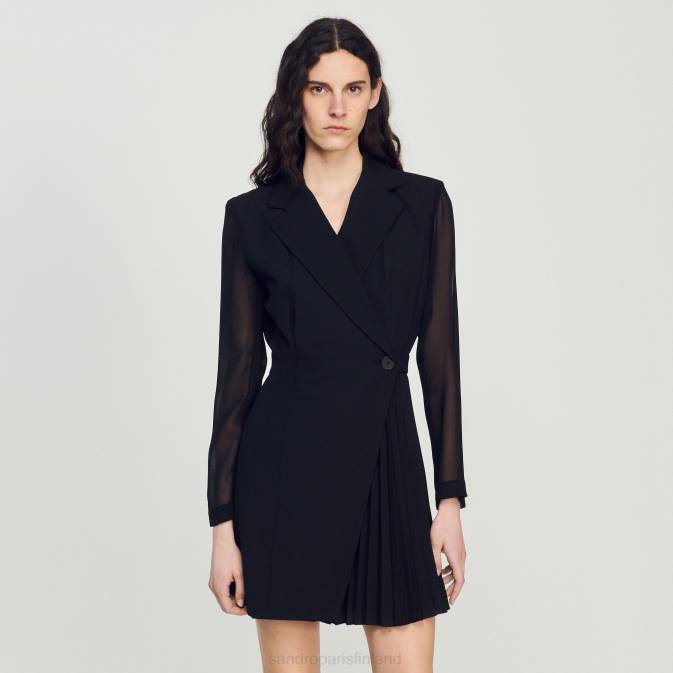 Sandro Paris naiset kiertyvä mekko VLHP177 vaatteet musta