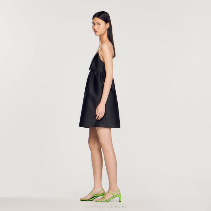 Sandro Paris naiset lyhyt babydoll mekko VLHP377 vaatteet musta