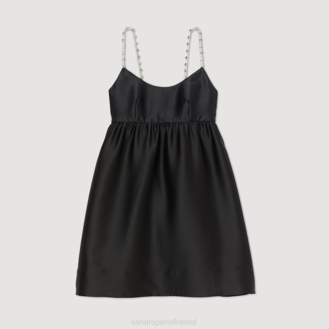 Sandro Paris naiset lyhyt babydoll mekko VLHP377 vaatteet musta
