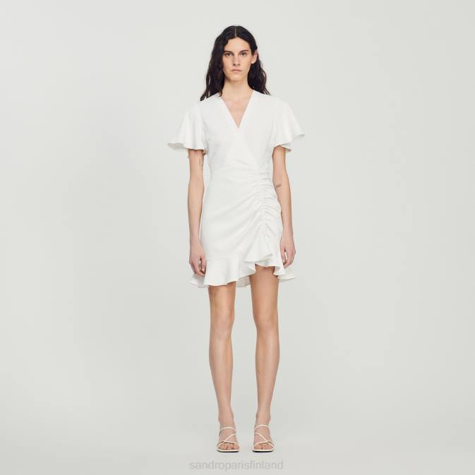 Sandro Paris naiset lyhyt crossover mekko VLHP397 vaatteet ekru