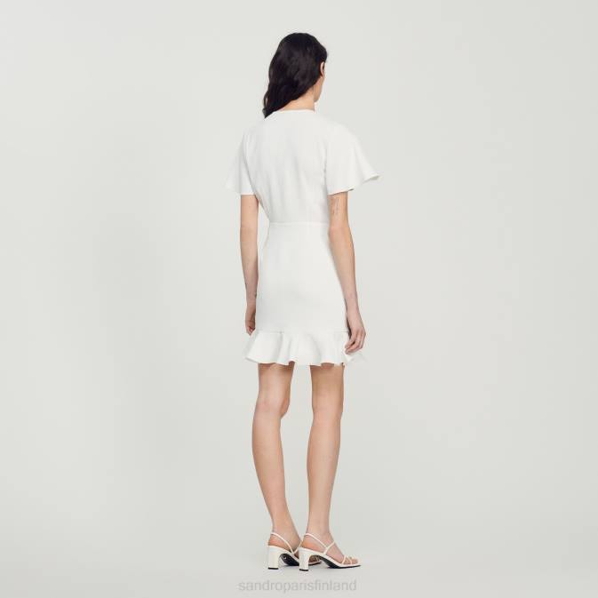 Sandro Paris naiset lyhyt crossover mekko VLHP397 vaatteet ekru