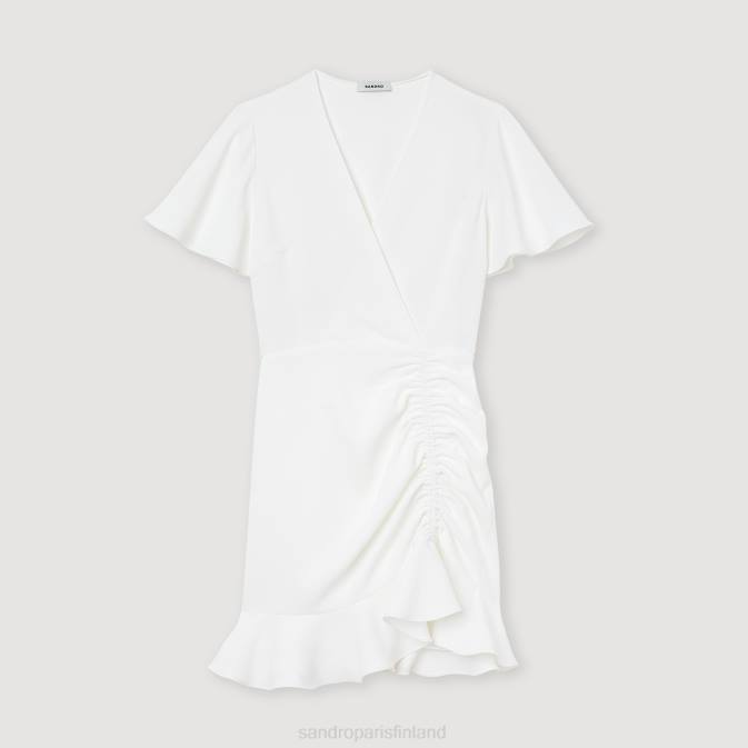 Sandro Paris naiset lyhyt crossover mekko VLHP397 vaatteet ekru