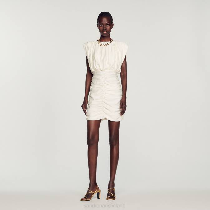 Sandro Paris naiset lyhyt draped mekko VLHP224 vaatteet ekru