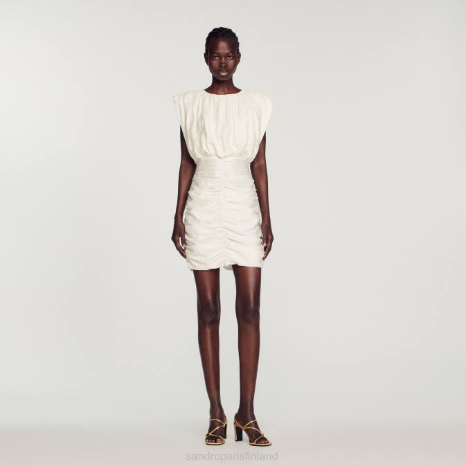 Sandro Paris naiset lyhyt draped mekko VLHP224 vaatteet ekru